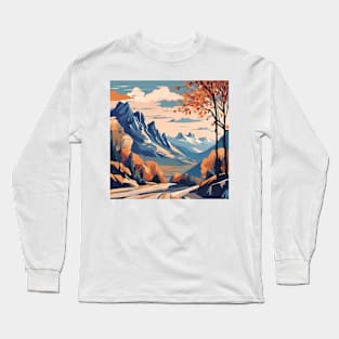 mountain range nature loving art Long Sleeve T-Shirt